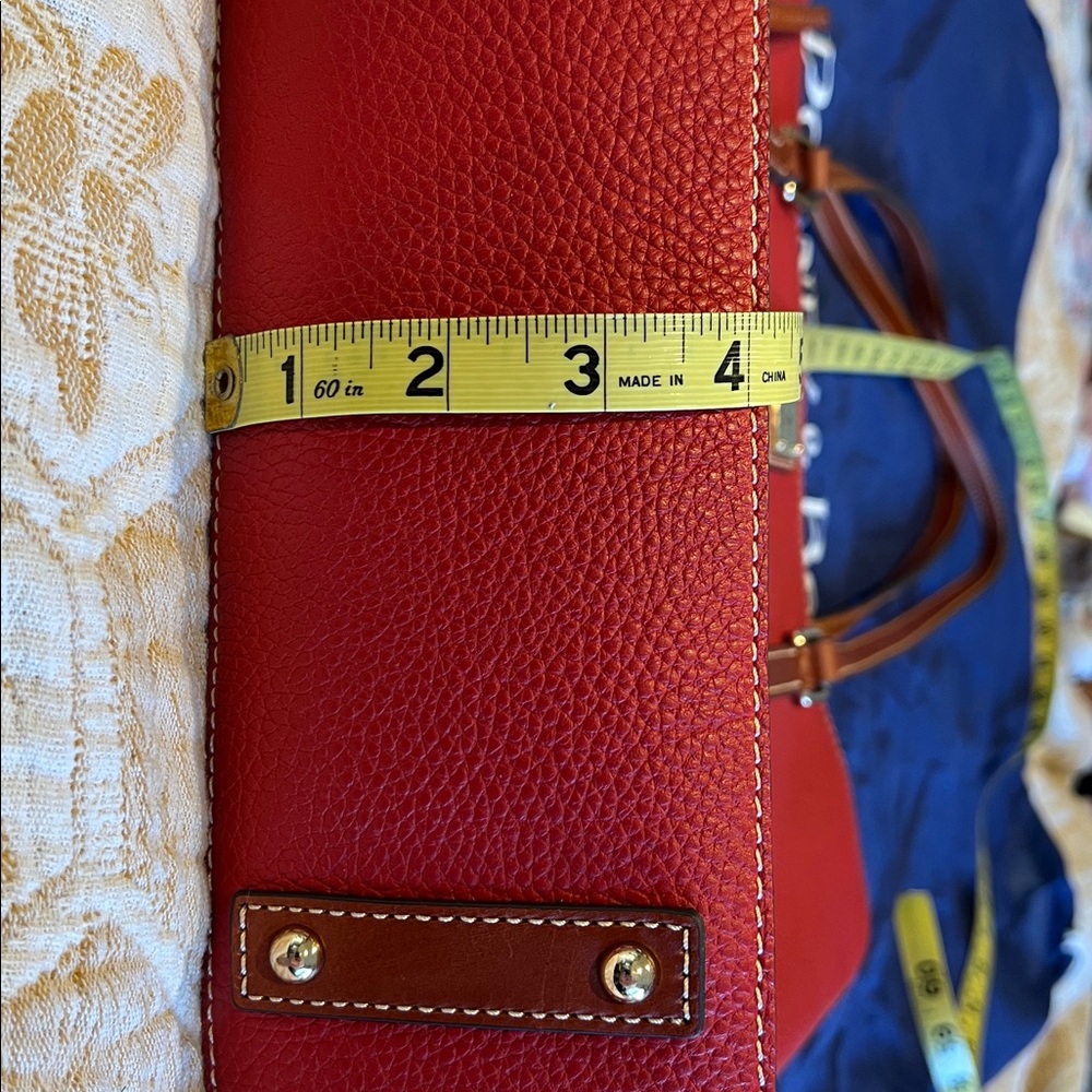 Dooney & Bourke Red Pebbled Leather Tote Bag - Picture 12 of 12